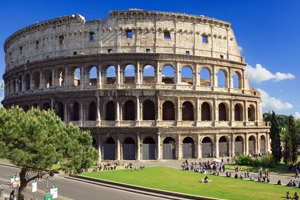 Ancient Rome with Colosseum underground